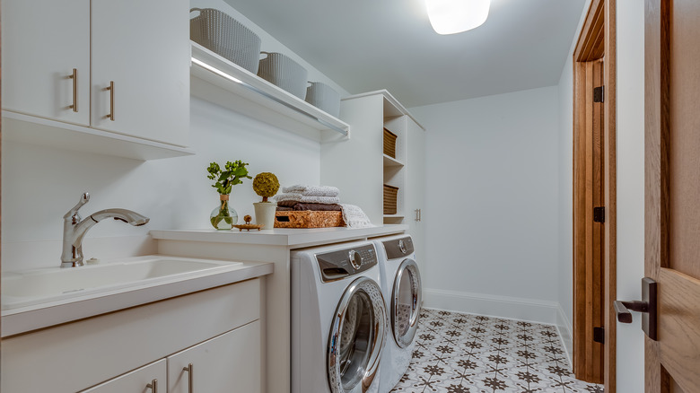 shelf above washer and dryer