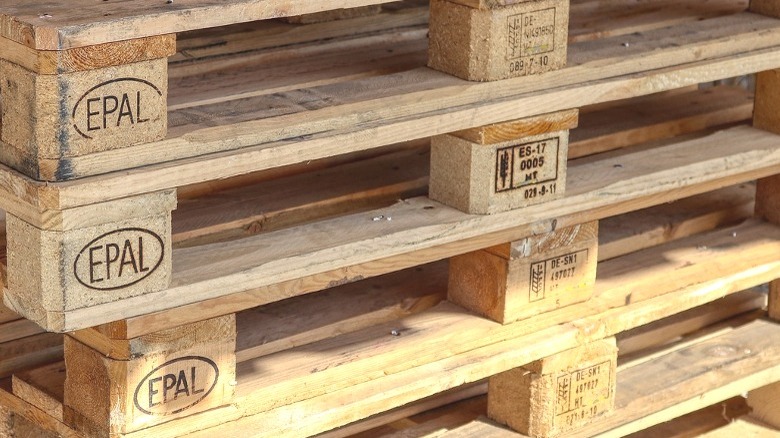 pallet stack with IPPC labels