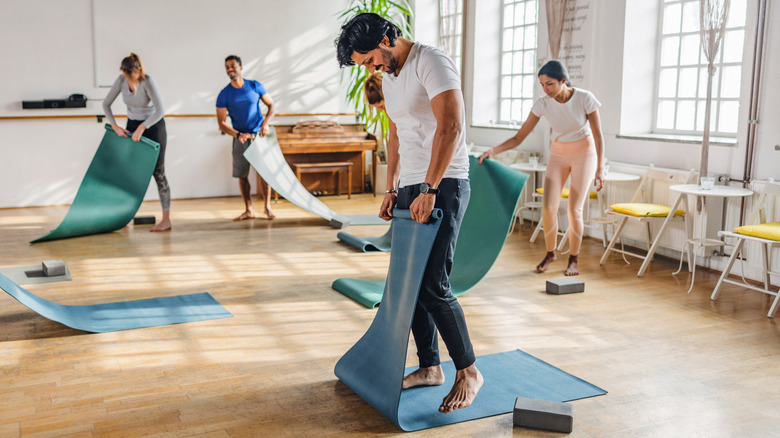 Trouble putting yoga mat away