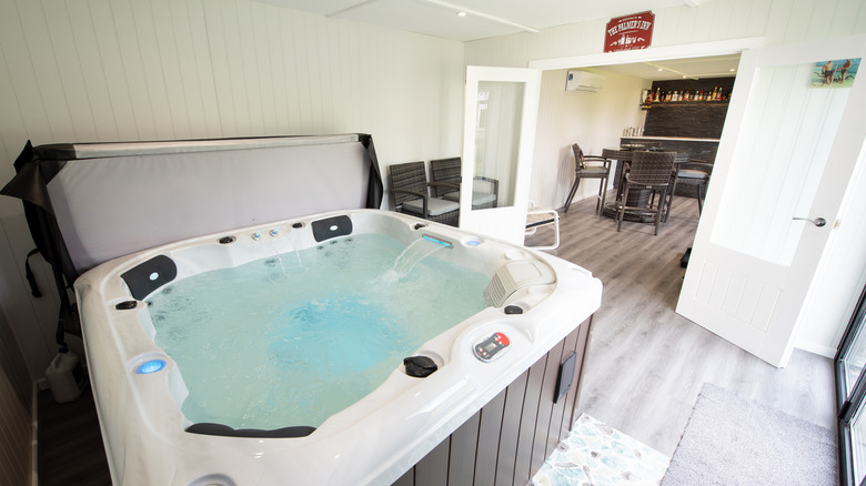 hot tub inside of a house