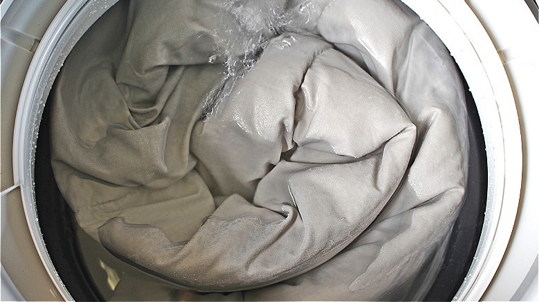 Duvet inside washing machine