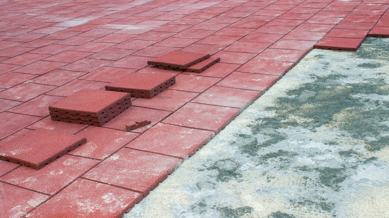 Rubber paver installation