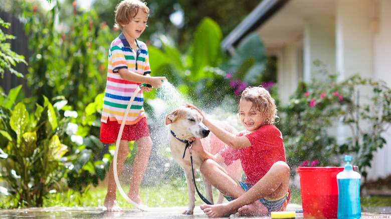 Kids playing outside