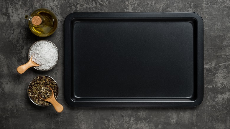 black baking sheet