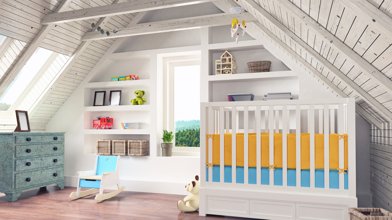 nursery with paneling