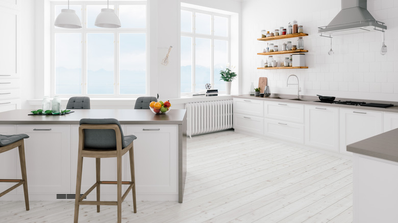 minimalist white modern kitchen