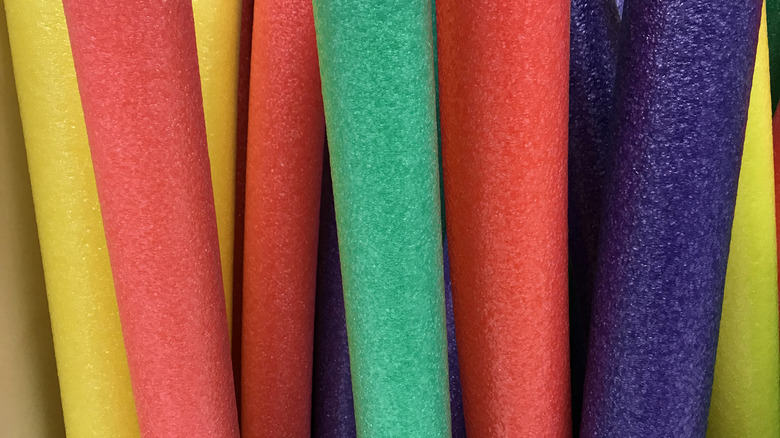 colorful pool noodles