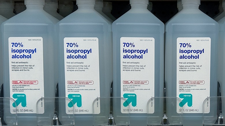 bottles of 70% isopropyl alcohol