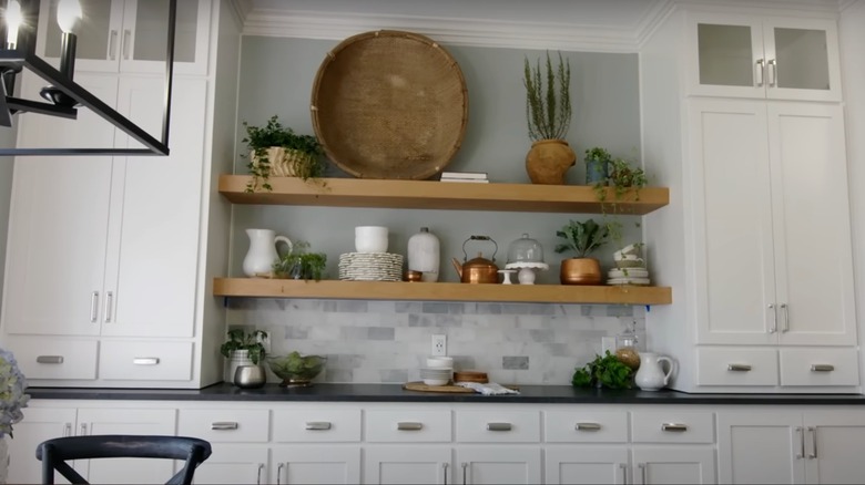 Modern white pantry in kitchen