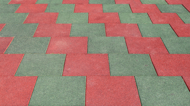 Rubber paver tiles