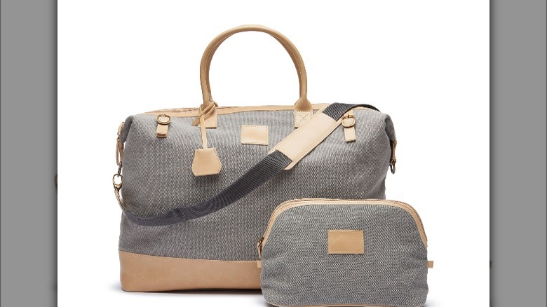 gray and tan bag duo 