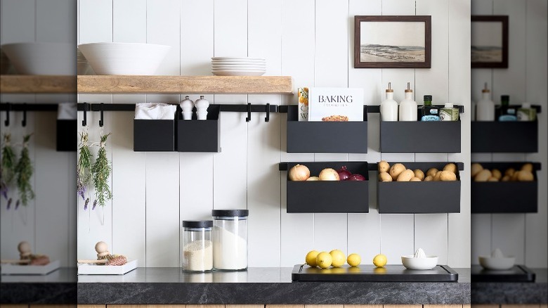 modern kitchen with organization system