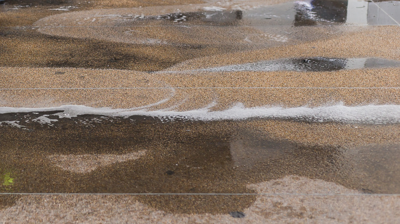 soapy brick floor