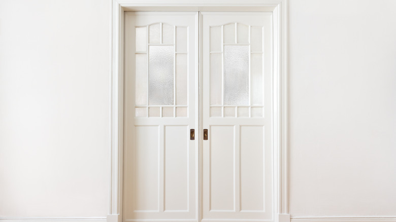 pocket doors leading to living room