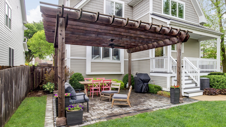 Pergola over a patio