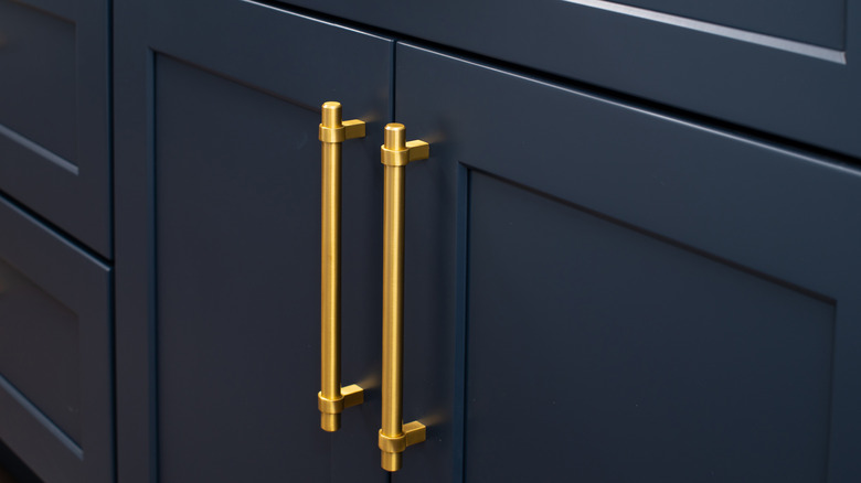 elegant golden cabinet pulls