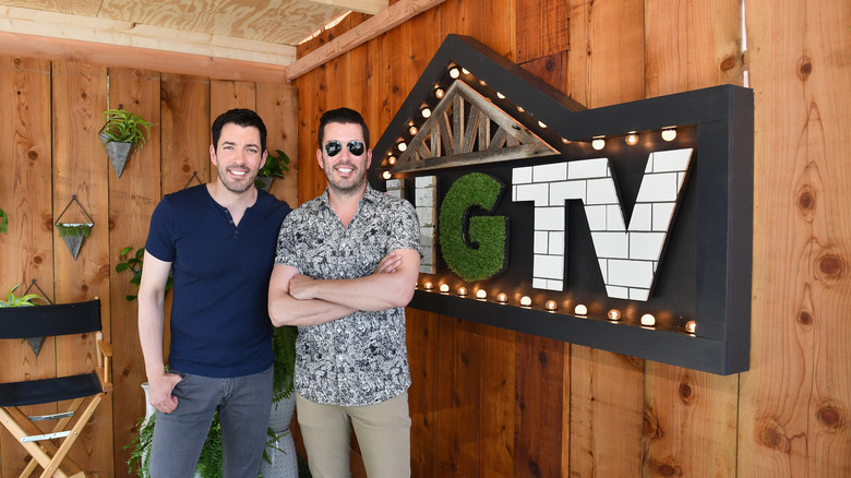 Property Brothers with HGTV sign