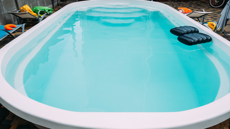 Fiberglass pool at a hotel