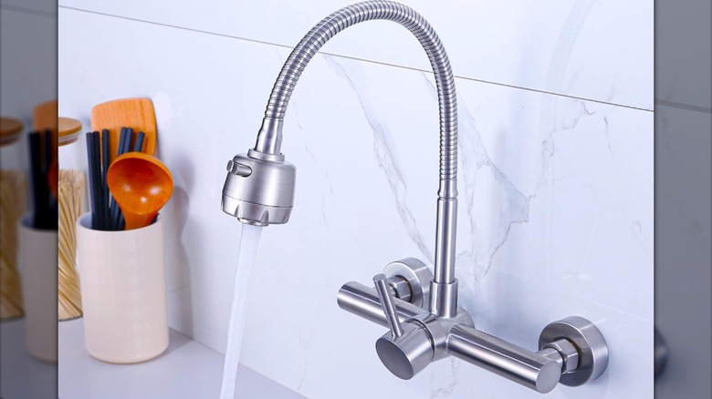chrome wall-mounted faucet 