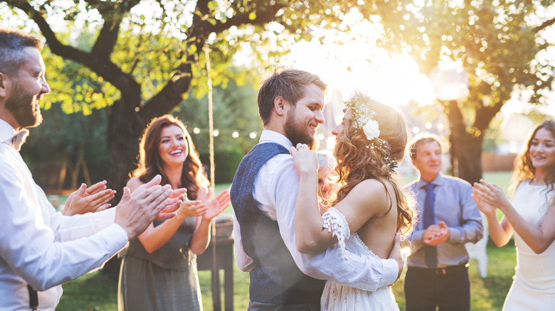 Backyard wedding reception