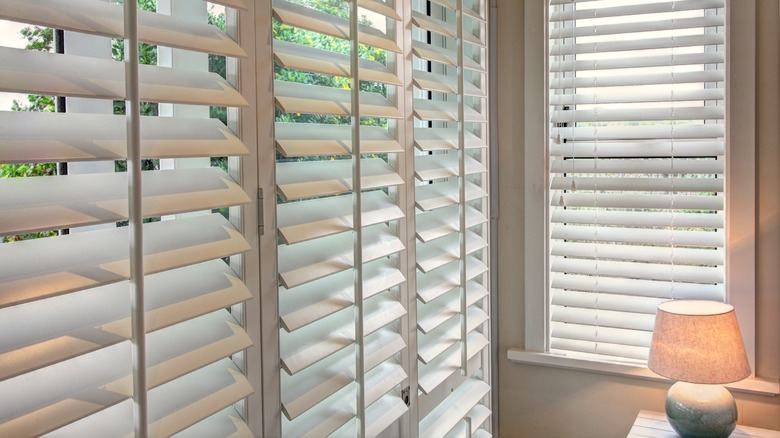 Faux wood shutters 