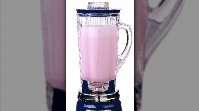 Blender with pink liquid 