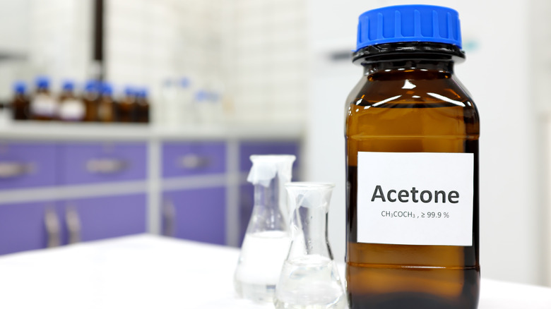 bottle of acetone
