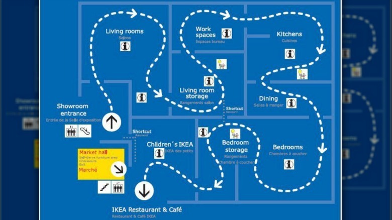 Map of an IKEA showroom
