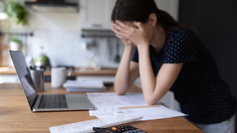 Woman worried about finances