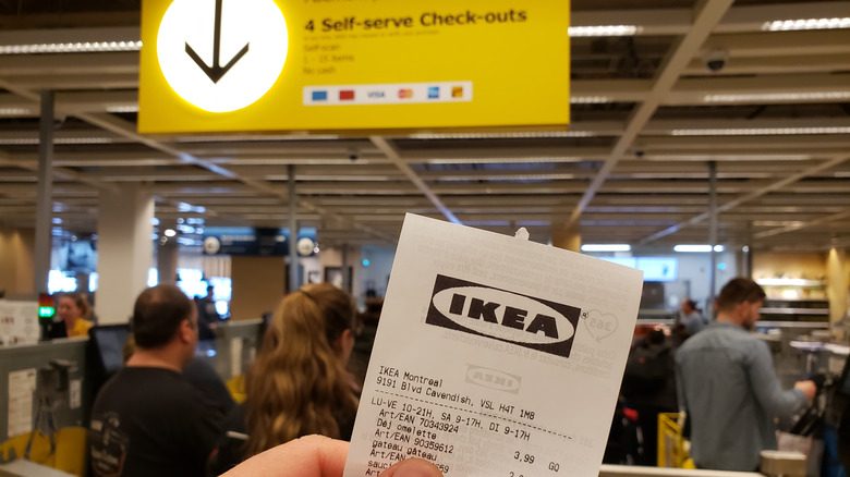 IKEA receipt at check out