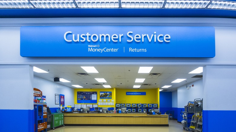 Customer service desk at Walmart