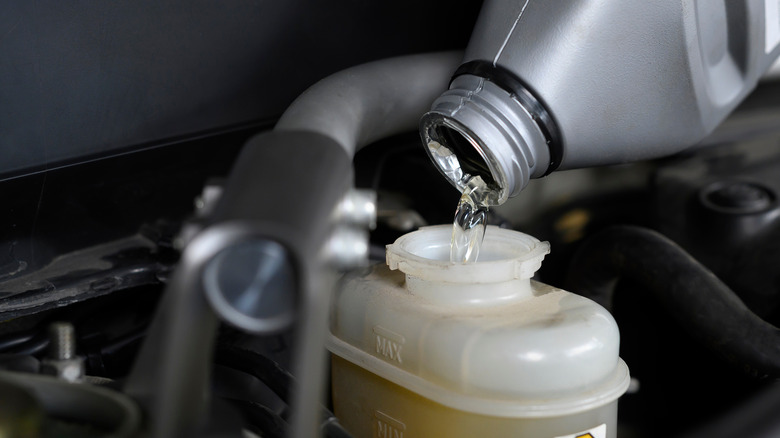 filling tank with brake fluid