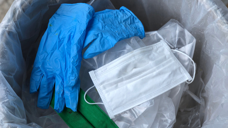 PPE in hazardous waste sack 