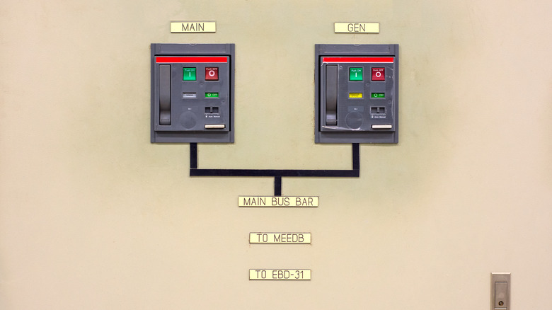 mains and generator power switches