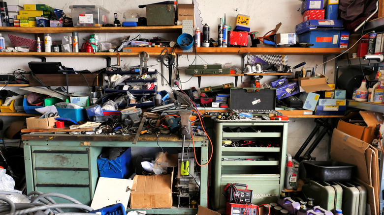 disorganized garage