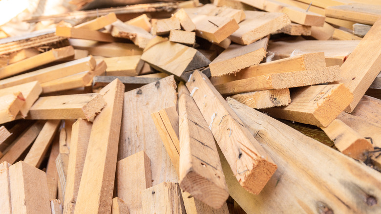 scrap lumber pile