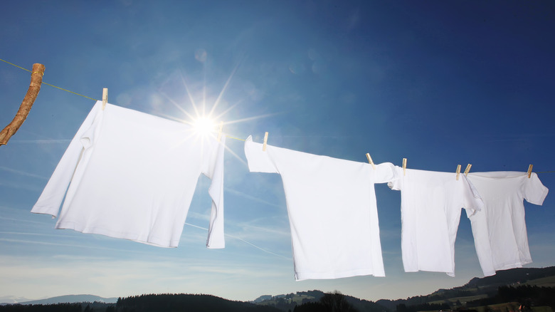 Drying clothes outside