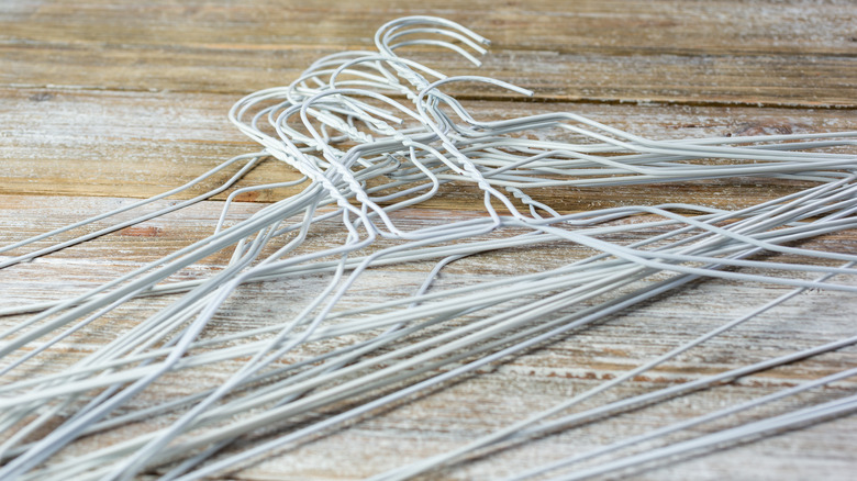 pile of wire hangers