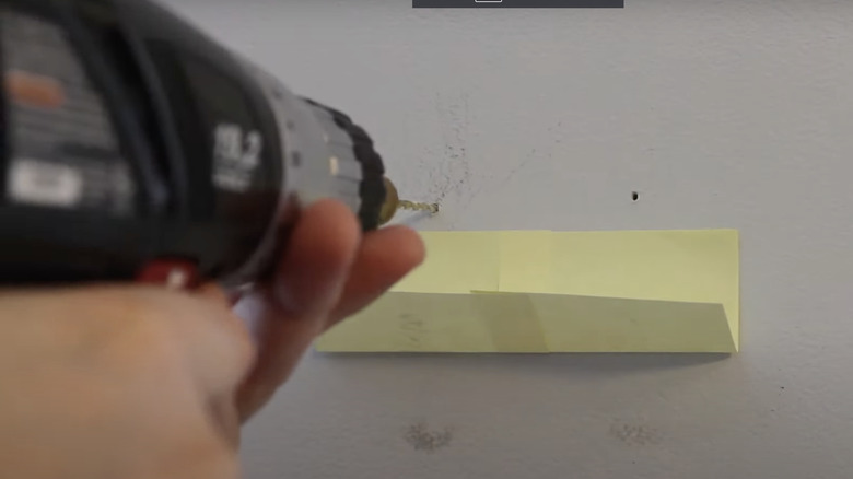 drilling with a Post-It note