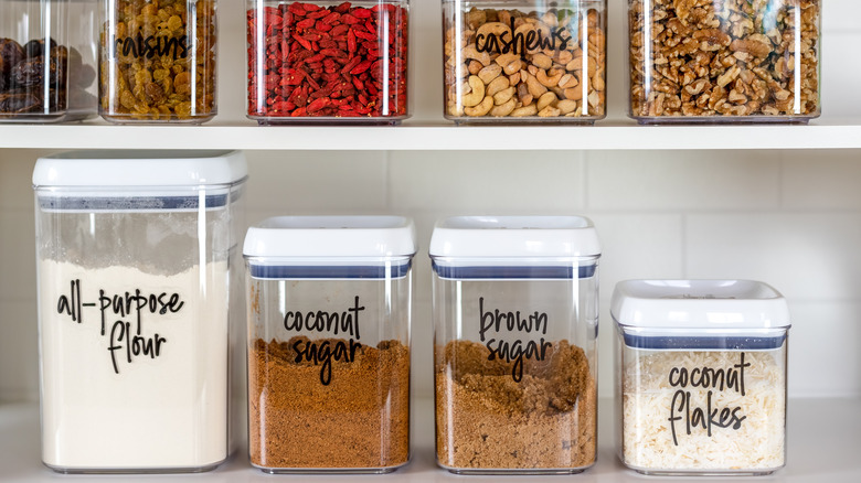 labeled pantry items