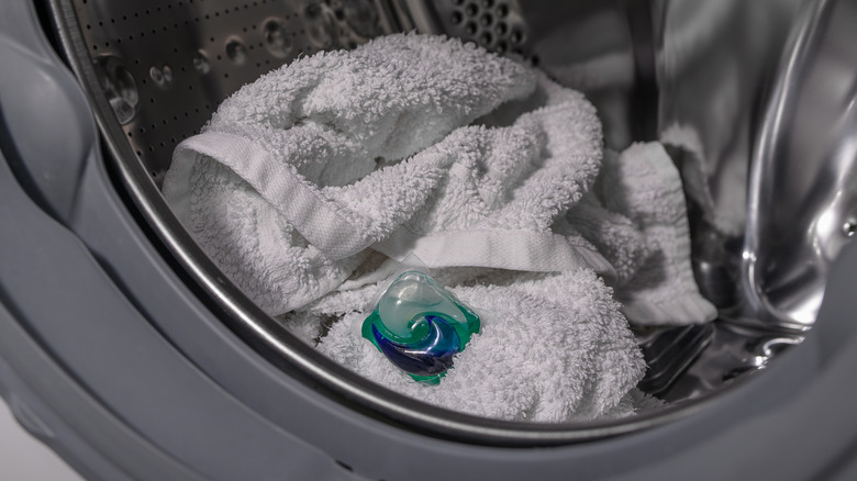 laundry detergent in washing machine