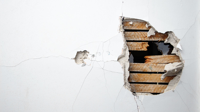 Damaged plaster in 1892 house