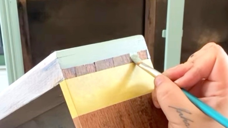 painting green drawer dovetail