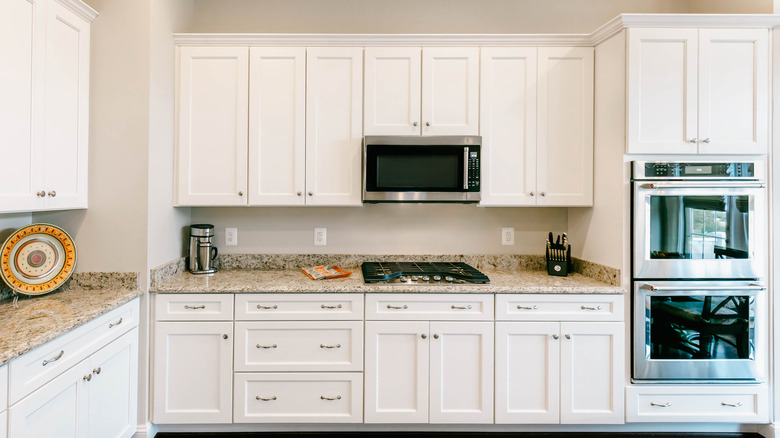 kitchen with white cabinetry