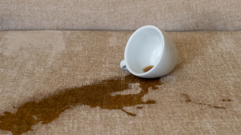 spilled coffee on couch