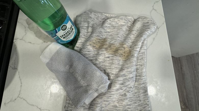 shirt stained with coffee