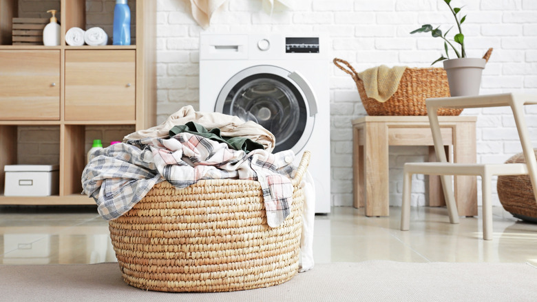 Laundry baskets with soiled items