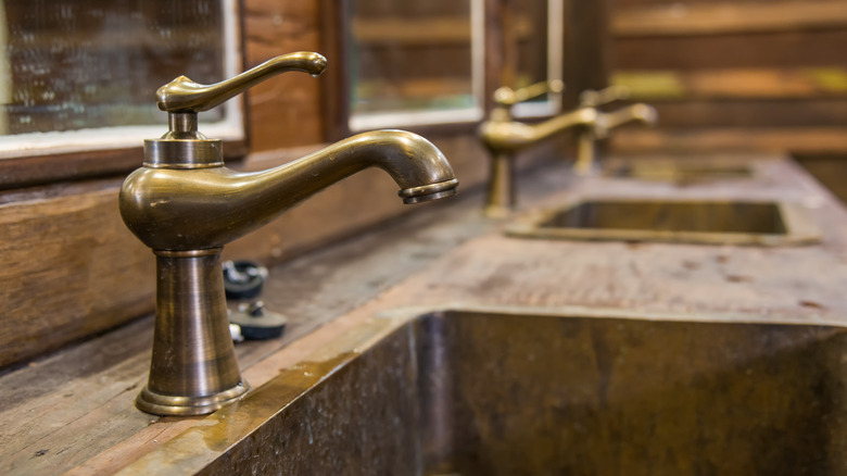 vintage brass faucet sink