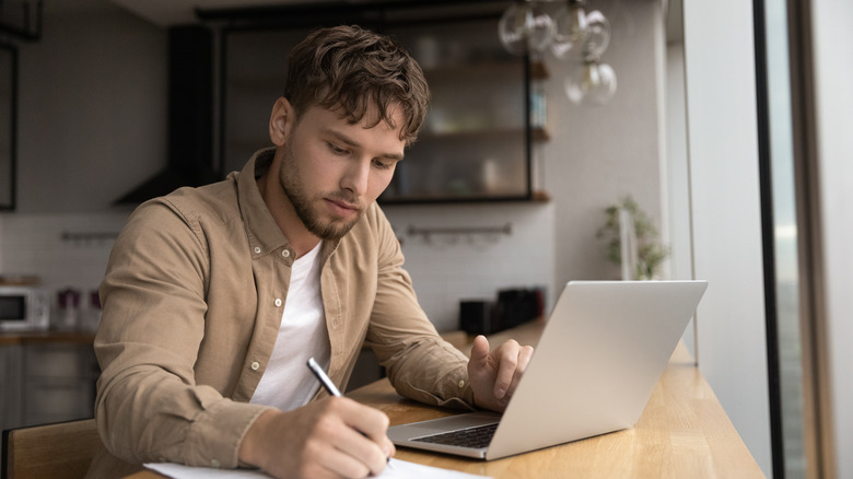 person using computer