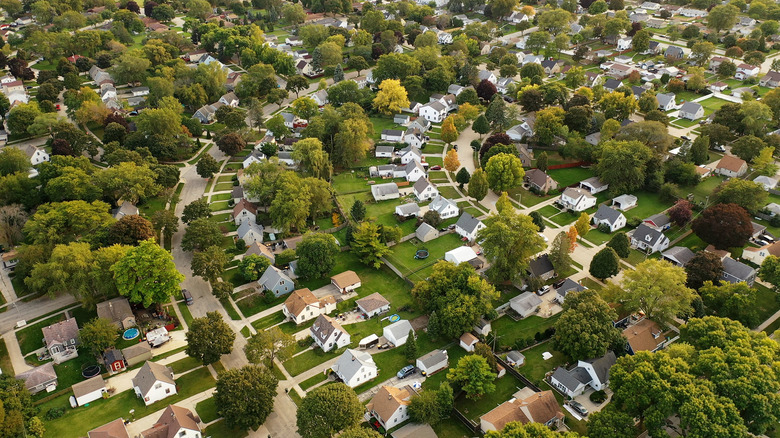 aerial picture of neighborhood